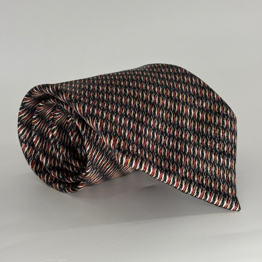 Stefano Ricci 100% Silk Tie XL 63" Black Red Gold Abstract Made Italy 4"